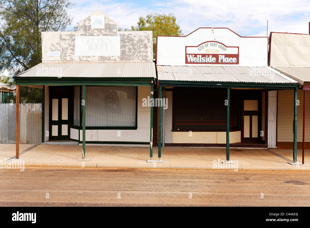 Historischen Eisen gekleidet Geschäfte, Cue Western Australia Stockfoto