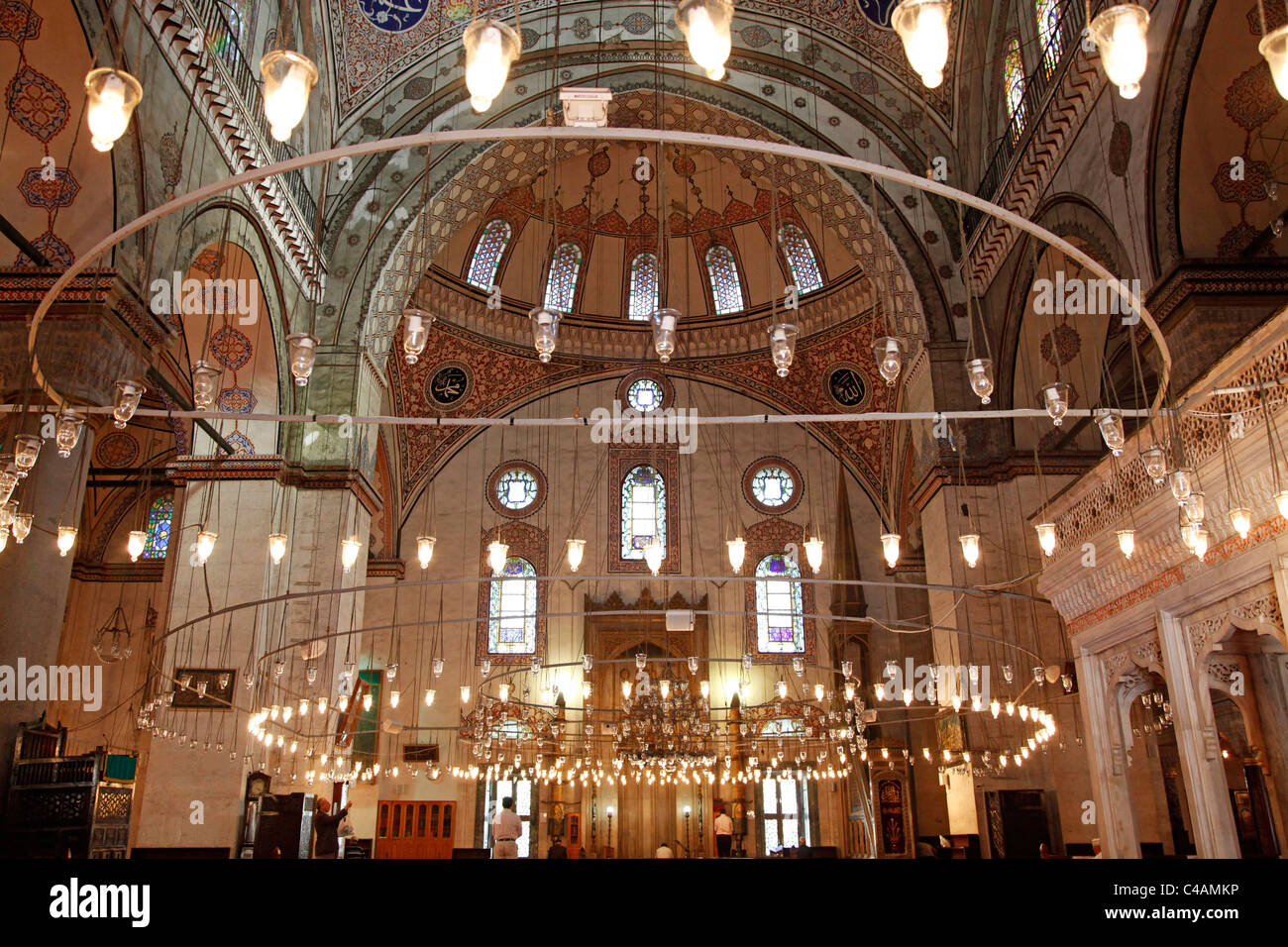 Interieur und Dach Dekoration der Sultan Bayezid II Moschee in Istanbul, Türkei Stockfoto