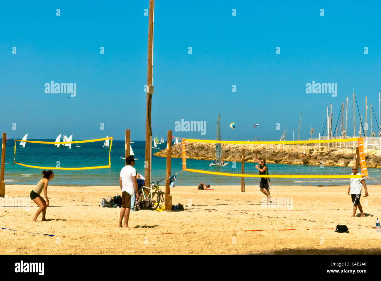 Tel Aviv ist eine Beta + Weltstadt, neben Städten wie Barcelona und San Francisco. [9] bekannt als "Die Stadt, die niemals schläft", Stockfoto