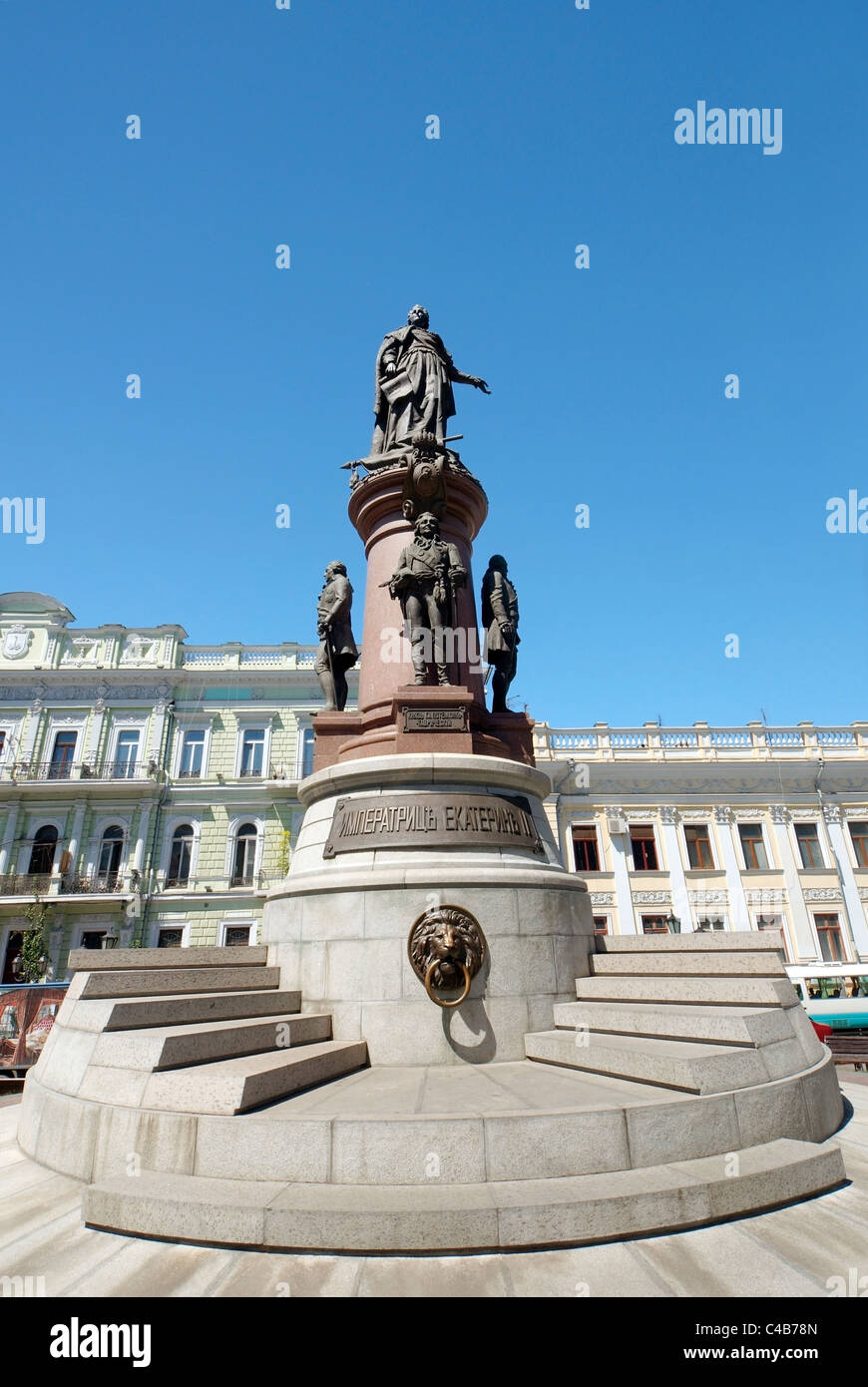 Bronze-Denkmal von Katharina der großen, Kaiserin von Russland, Odessa, Ukraine, Europa Stockfoto