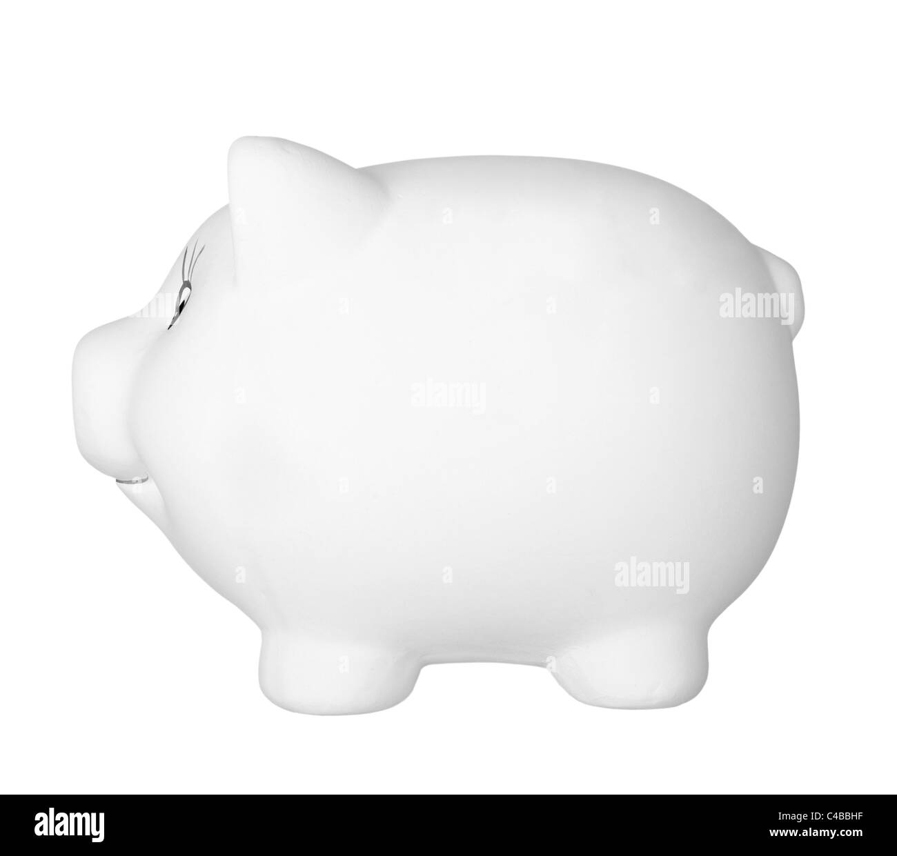 Sparschwein auf weißem Hintergrund Stockfoto