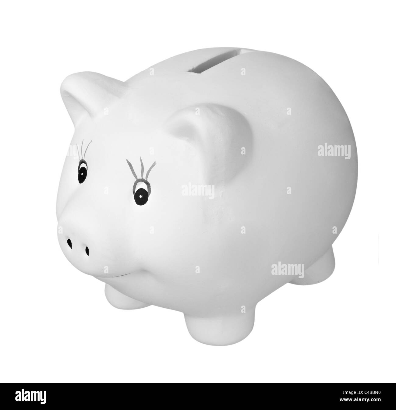 Sparschwein auf weißem Hintergrund Stockfoto