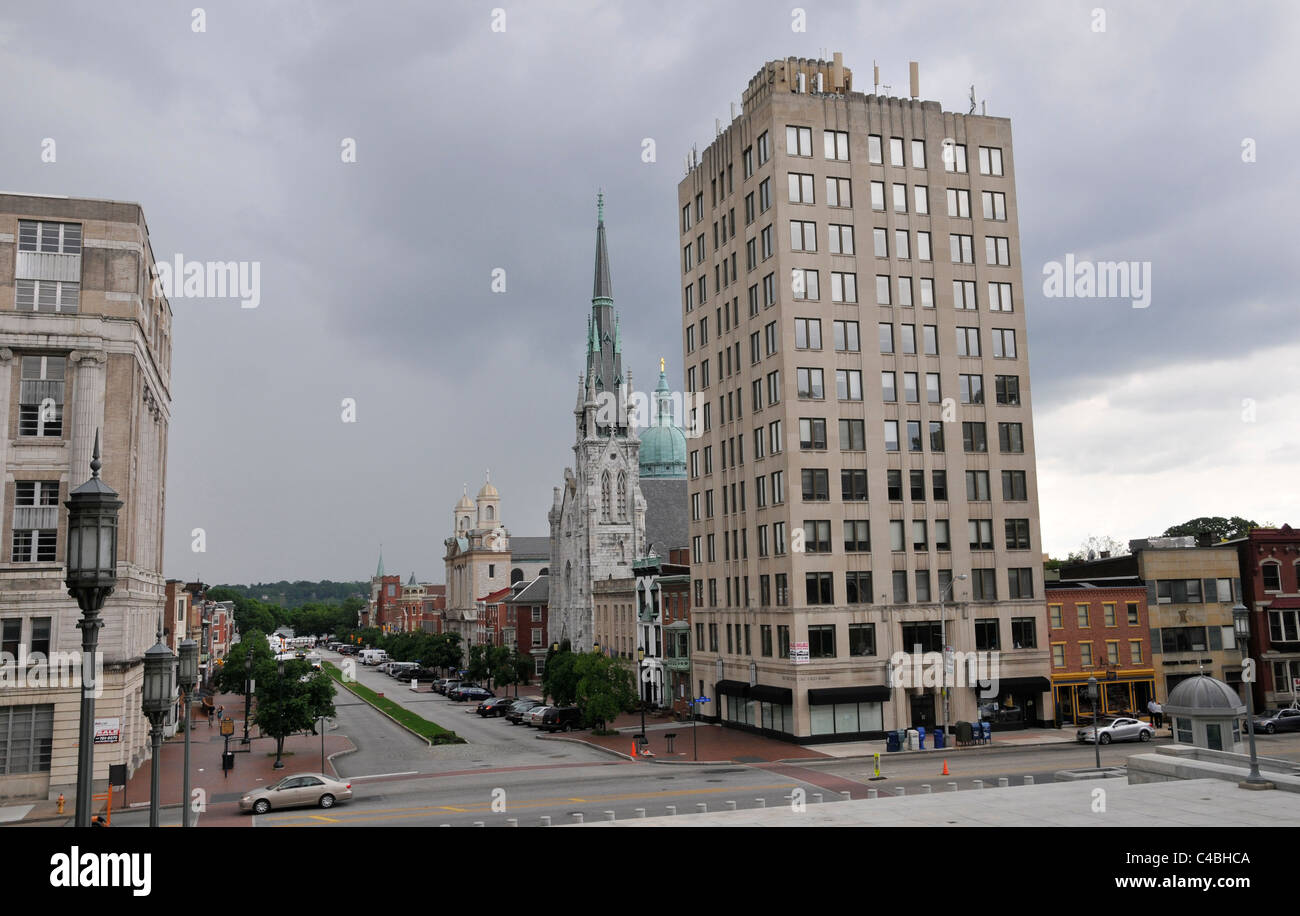 Ansicht von Harrisburg mit St. Patrick s Cathedral, Pennsylvania, USA Stockfoto