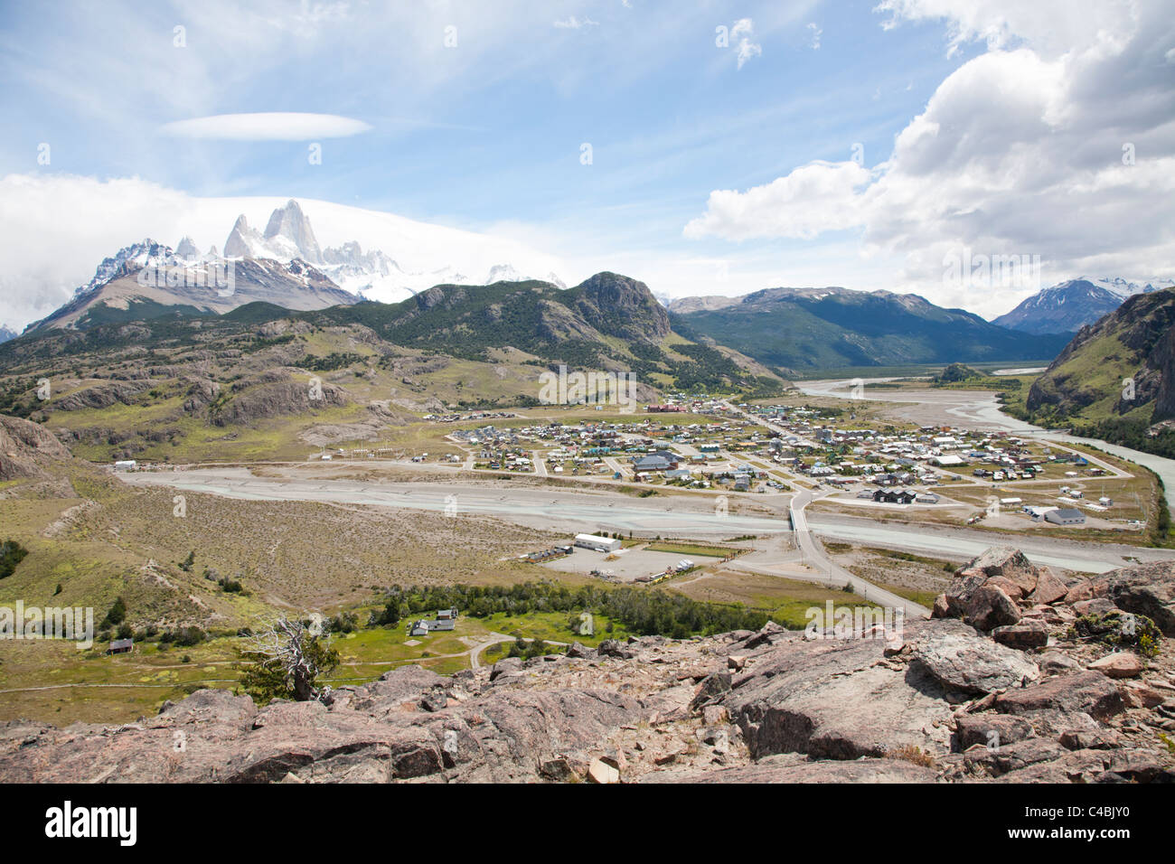 El Chalten Dorf, Fitz-Roy-massiv, Parque Nacional Los Glaciares, Patagonien, Argentinien Stockfoto