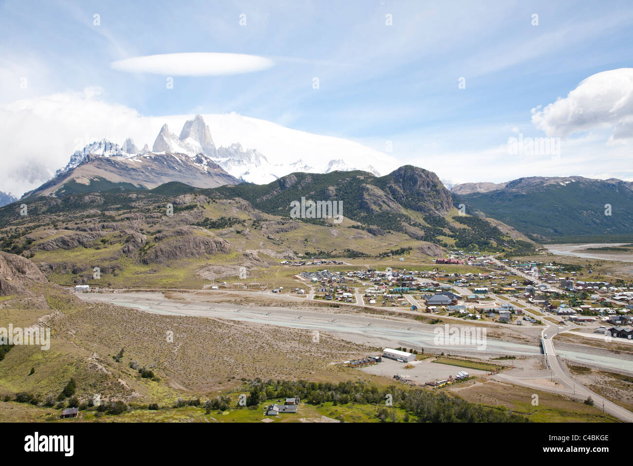 El Chalten Dorf, Fitz-Roy-massiv, Parque Nacional Los Glaciares, Patagonien, Argentinien Stockfoto