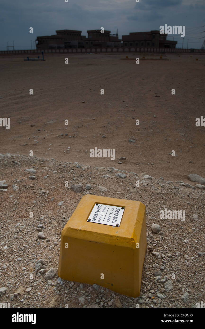 Saadiyat Island Sub Station Kraftwerk Abu Dhabi Stockfoto