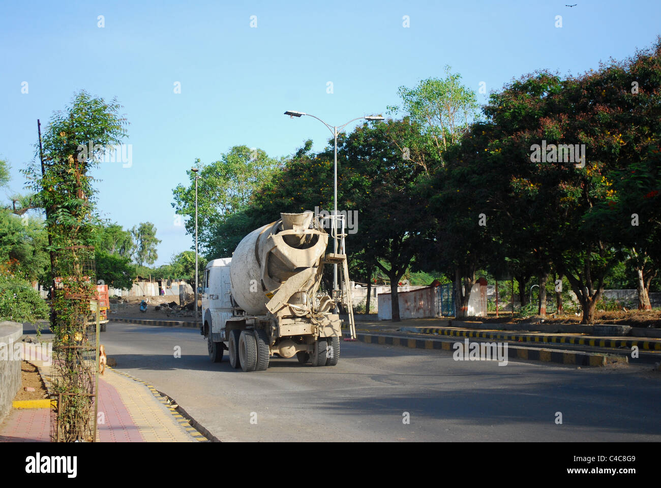 Betonmischer, Zement-LKW Stockfoto