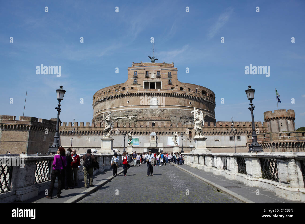 Castel Sant'Angelo von der Brücke, Rom, Italien Stockfoto