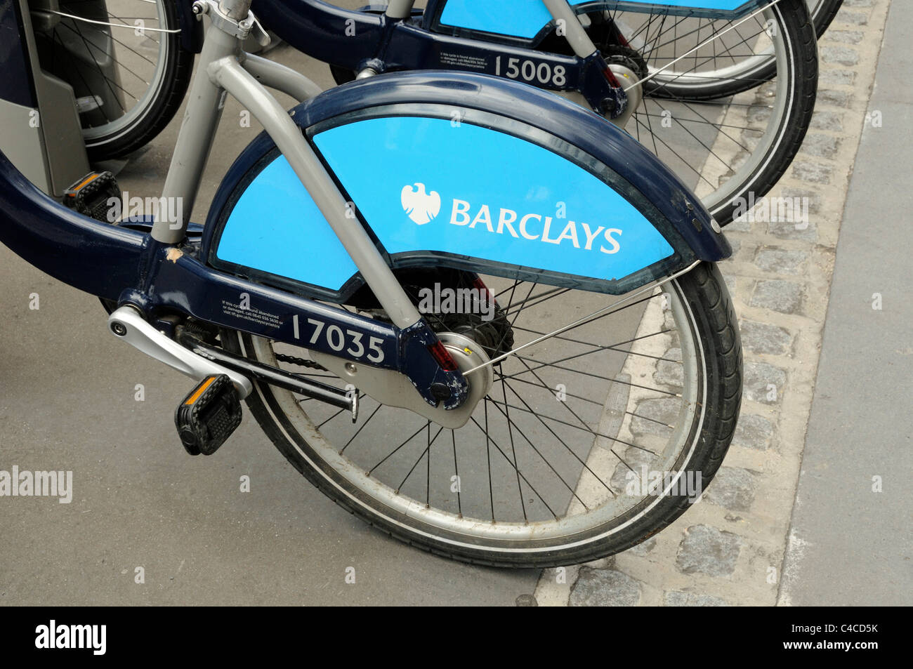 Rad der Barclays-Bike mit logo Stockfoto