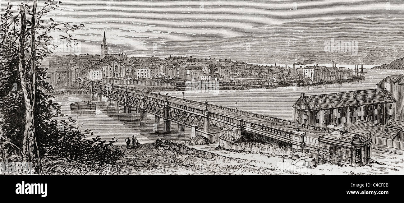 Londonderry, Nordirland im späten 19. Jahrhundert. Stockfoto