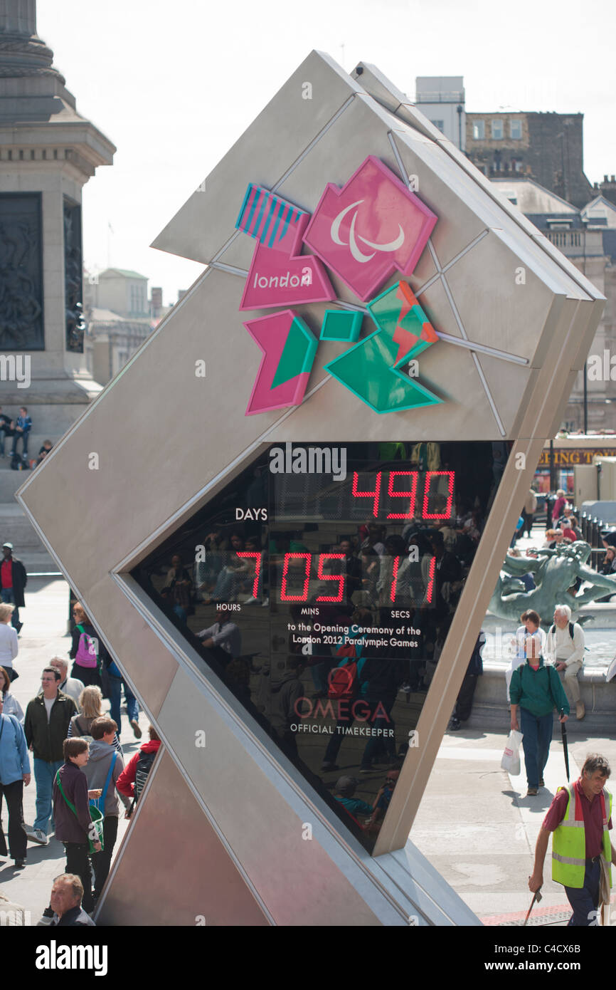 2012 Olympische Spiele Logo in Trafalgar Square in London Stockfoto