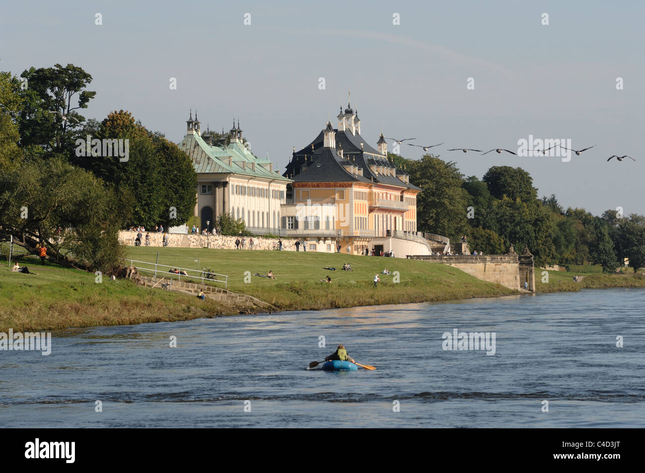 Schloss Pillnitz Im Elbtal Bei Dresden. Stockfoto