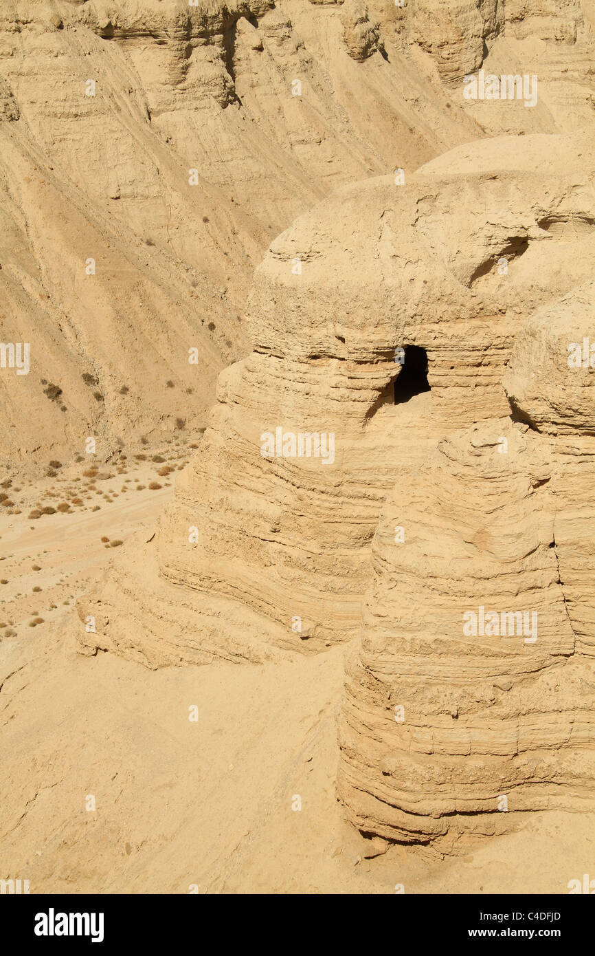 Tal des Toten Meeres, Höhle 4 bei Qumran, Website der Schriftrollen vom Toten Meer Stockfoto