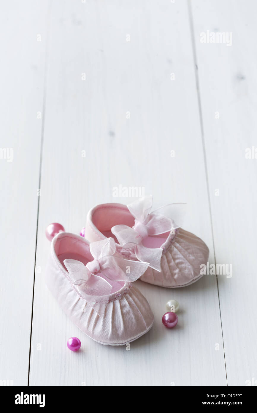 Rosa Baby-Schuhe Stockfoto