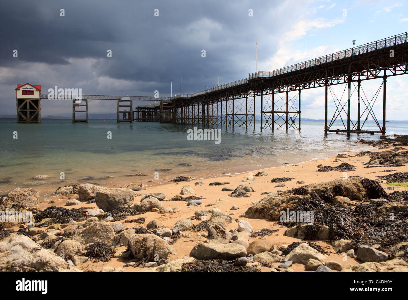 Pier, murmelt Mumbles, Stadt und Grafschaft von Swansea, Südwales, UK Stockfoto