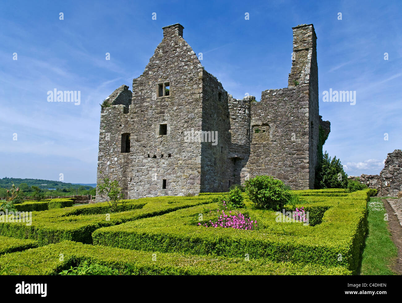 Tully Castle, Plantation House, unteren Lough Erne, Grafschaft Fermanagh, Nordirland Stockfoto