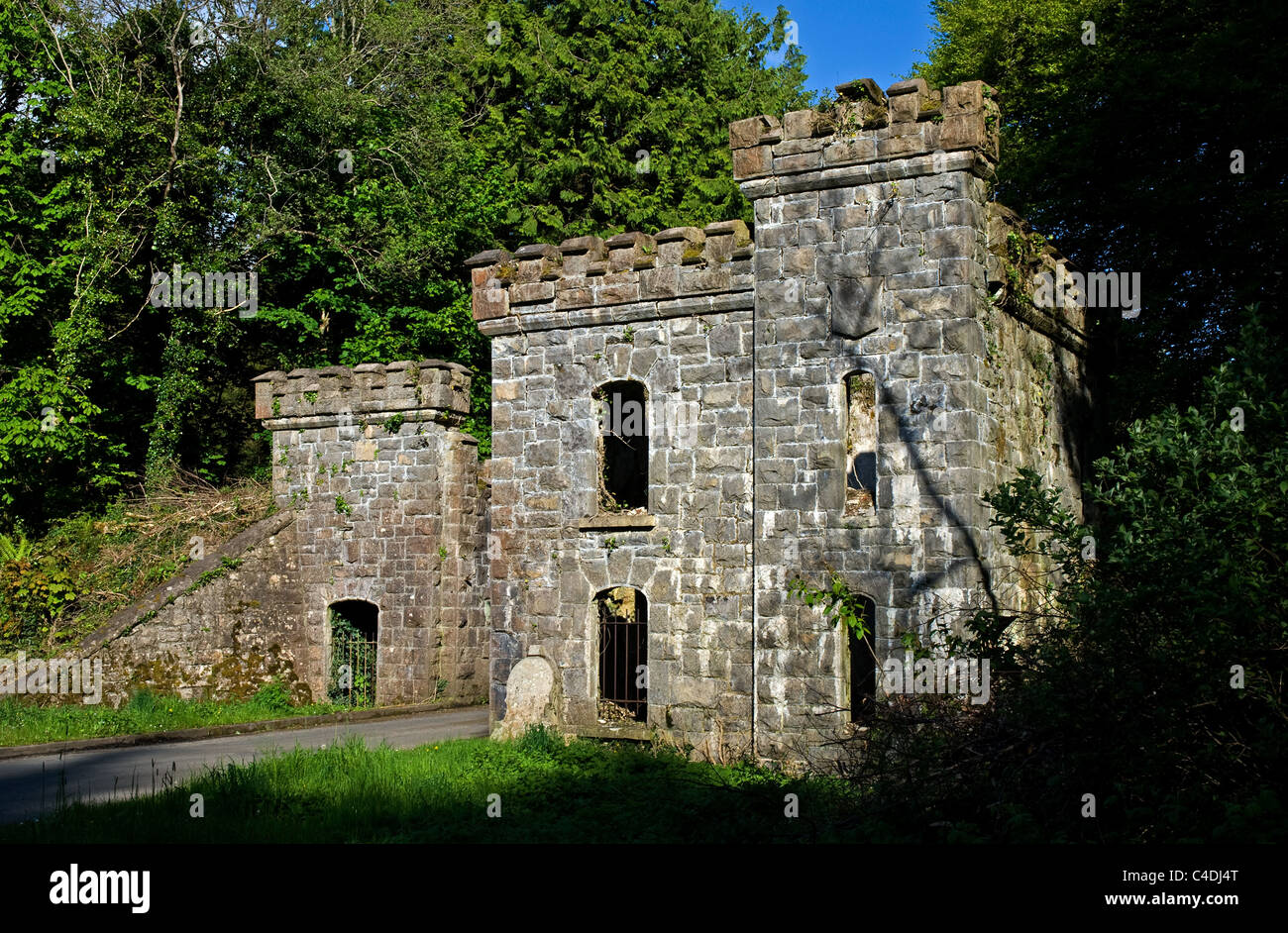 Gate Lodge Castle Caldwell, Plantation House, unteren Lough Erne, Grafschaft Fermanagh, Nordirland Stockfoto