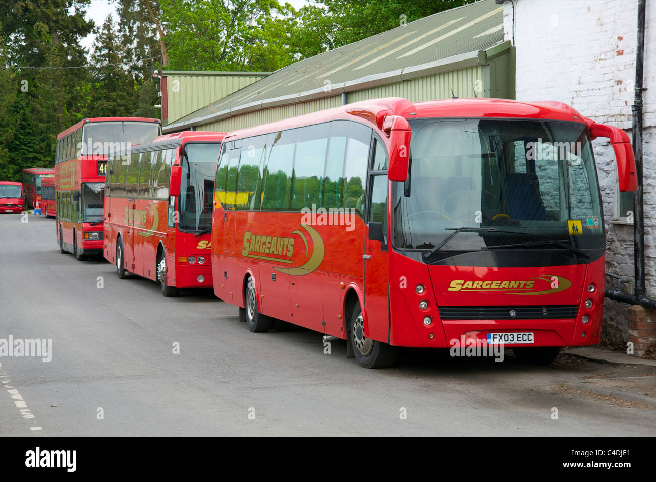 Sargeant; s-Bus-Station in Kington, Herefordshire. Stockfoto