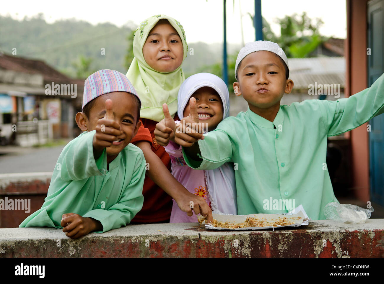 muslimische Kinder in Bali, Indonesien Stockfoto