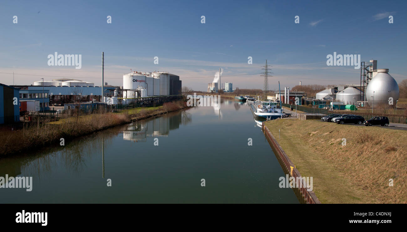 Oilharbor bei der Datteln-Hamm-Kanal, Hamm, Ruhrgebiet NRW Deutschland Europa Stockfoto