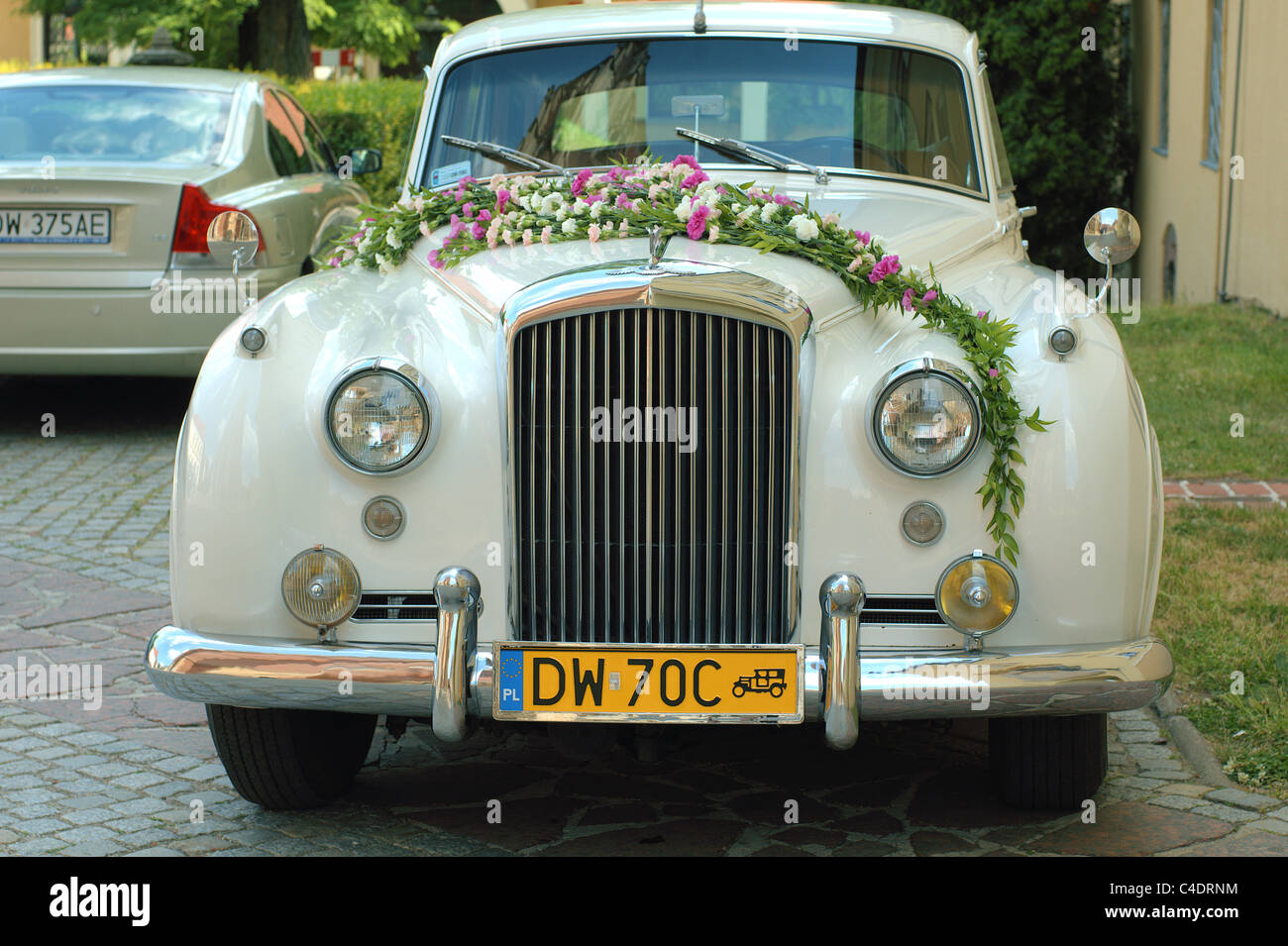 Bentley-weiße Vintage Luxus-Auto Stockfoto