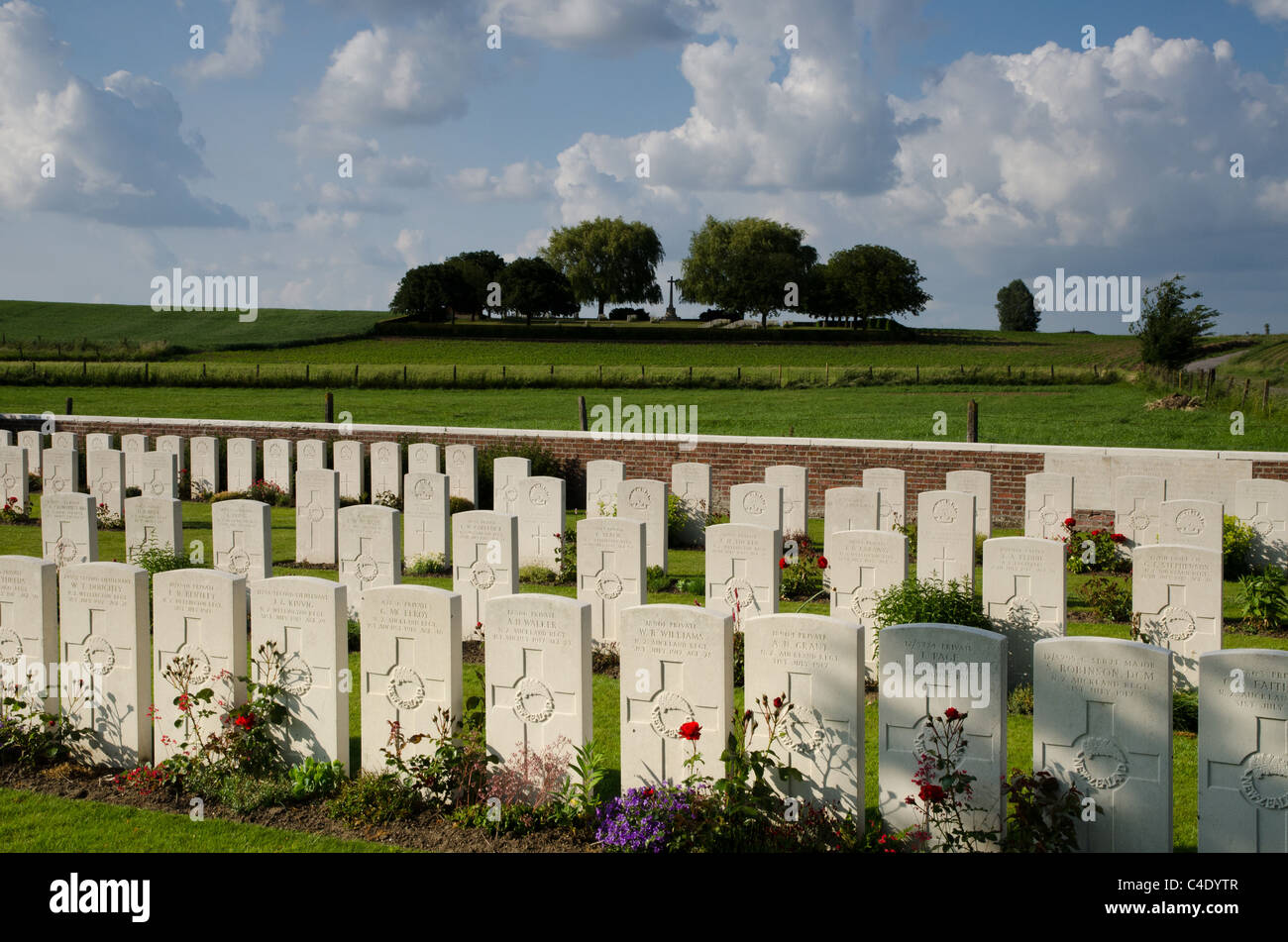 Zwei britische ersten Weltkrieg Friedhöfe, Ploegsteert, auffallende Ypres, Flandern Stockfoto