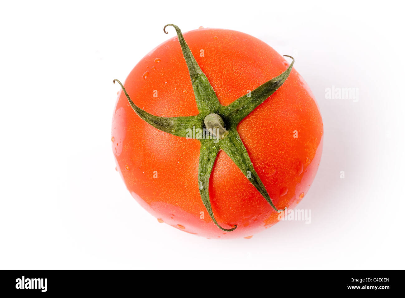 eine rote Tomate Nahaufnahme Schuss Stockfoto