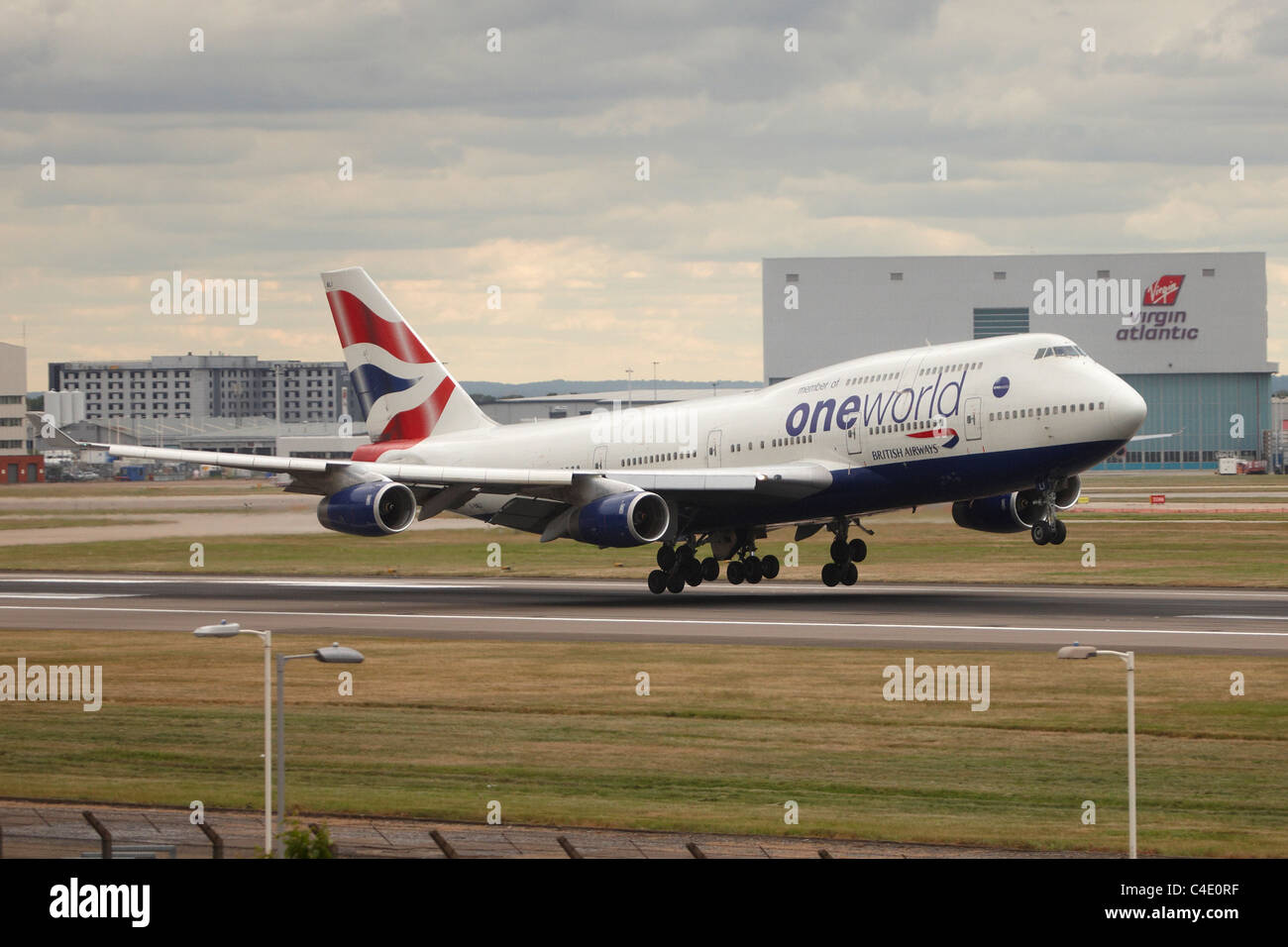 British Airways 747 Jumbo Jet am Flughafen London Heathrow Stockfoto