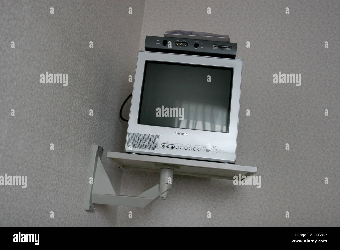 Hotel-Zimmer mit Blick und Fernsehen... Stockfoto