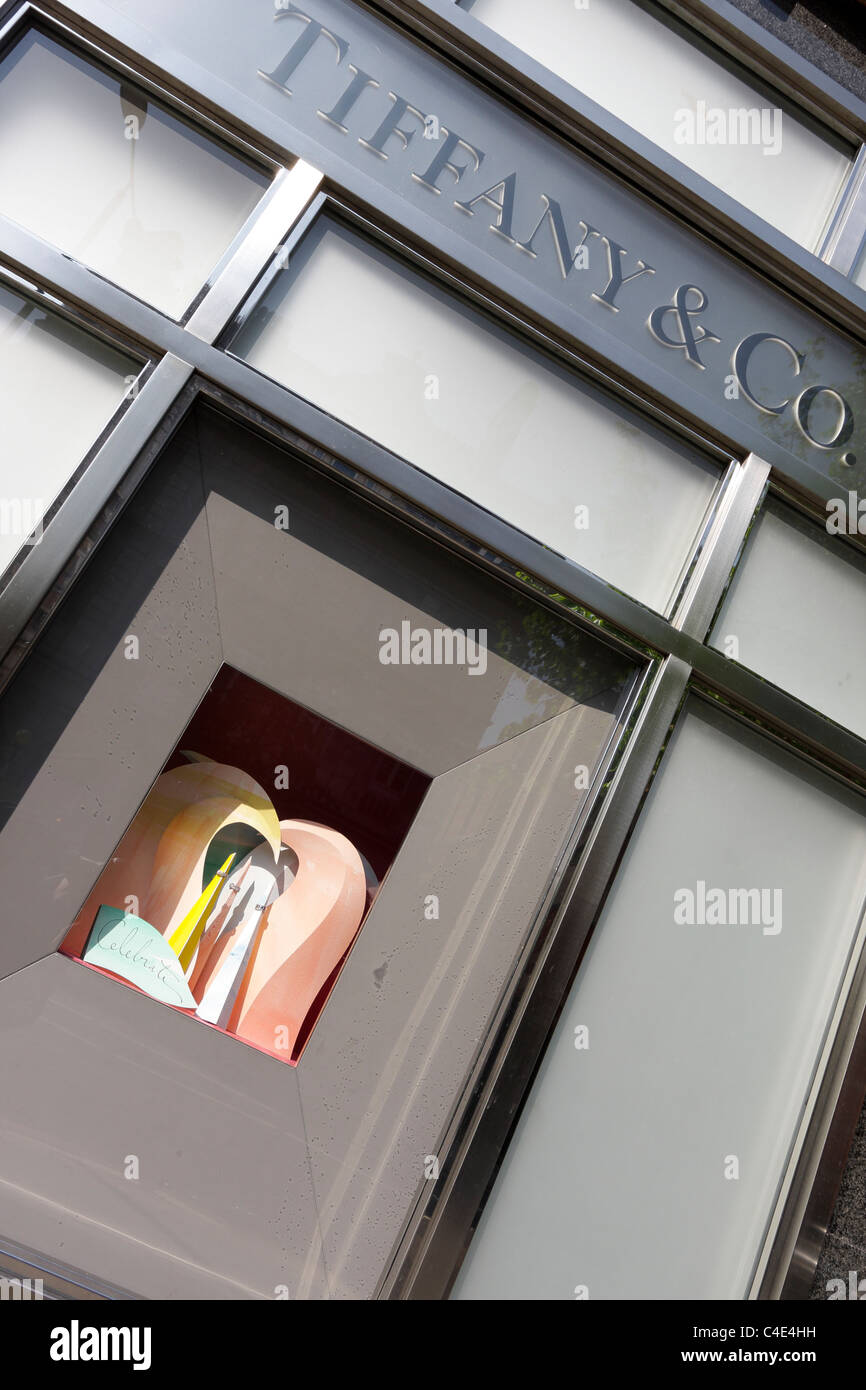 Tiffany & Co Ladengeschäft in der Sloane Street, London. Stockfoto