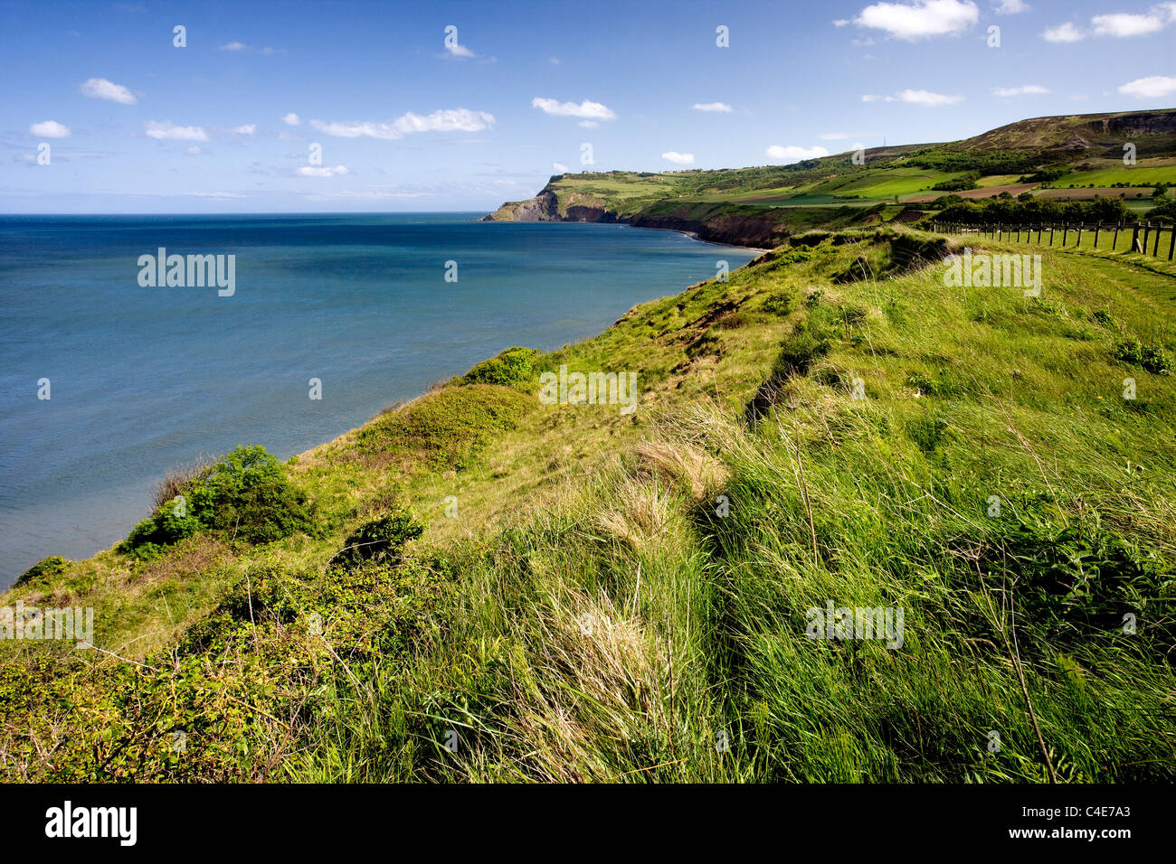 Cleveland Way Wanderwege, Robin Hoods Bay Ostküste Yorkshire, England Stockfoto