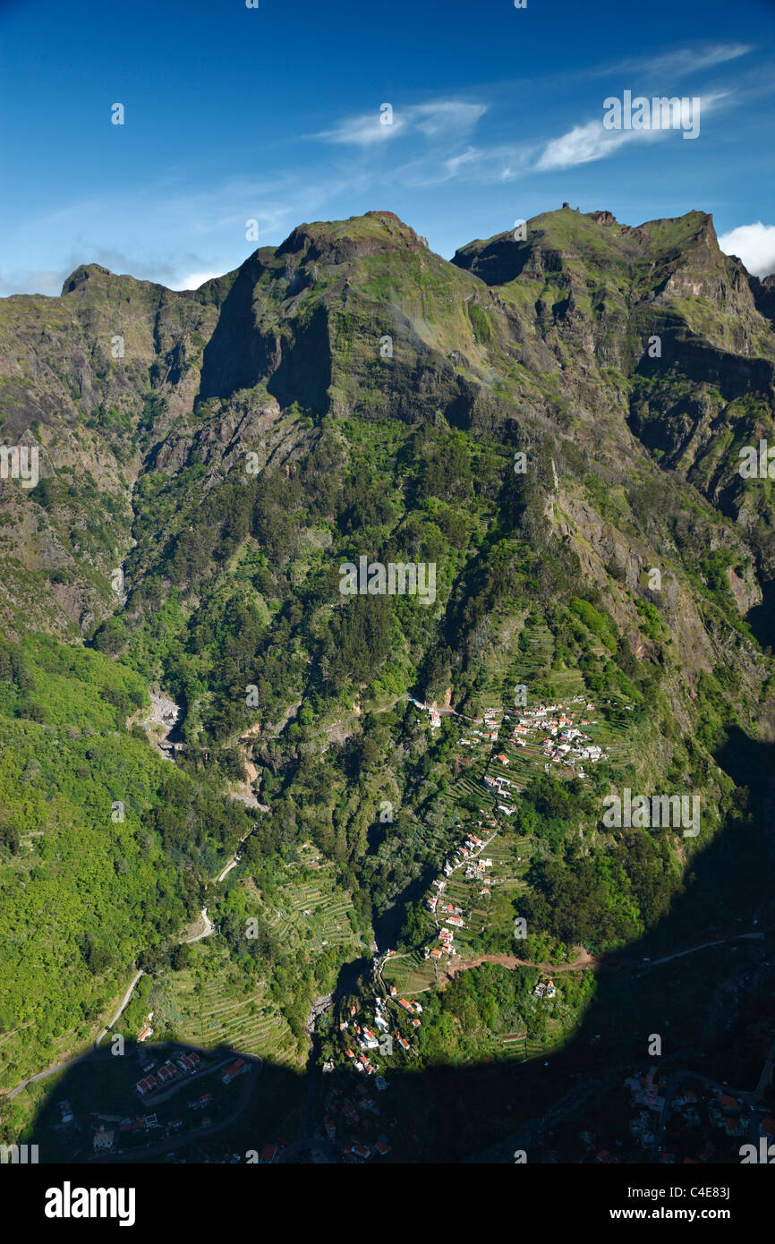 Den Berg Dorf Curral Das Freiras von Eira Serrado, Madeira. Stockfoto