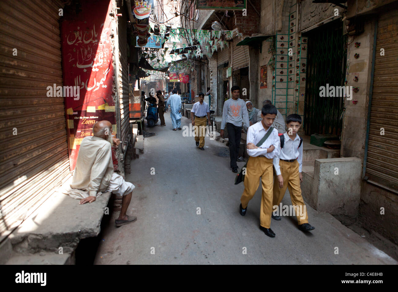 Markt in der Innenstadt von Lahore Stockfoto