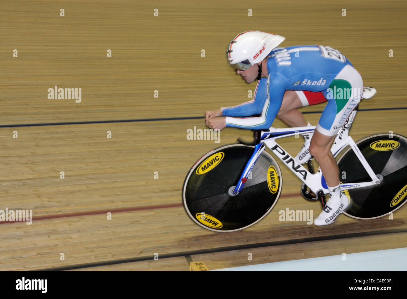 Giairo ERMETI Italien UCI Herren Einzelverfolgung Qualifikation Track Cycling World Cup Wettbewerb Manchester Velodrome Stockfoto