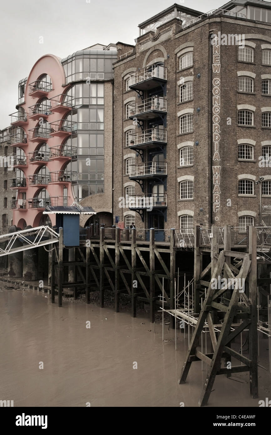 Neue Concordia Wharf, Shad Thames, London, UK. Stockfoto