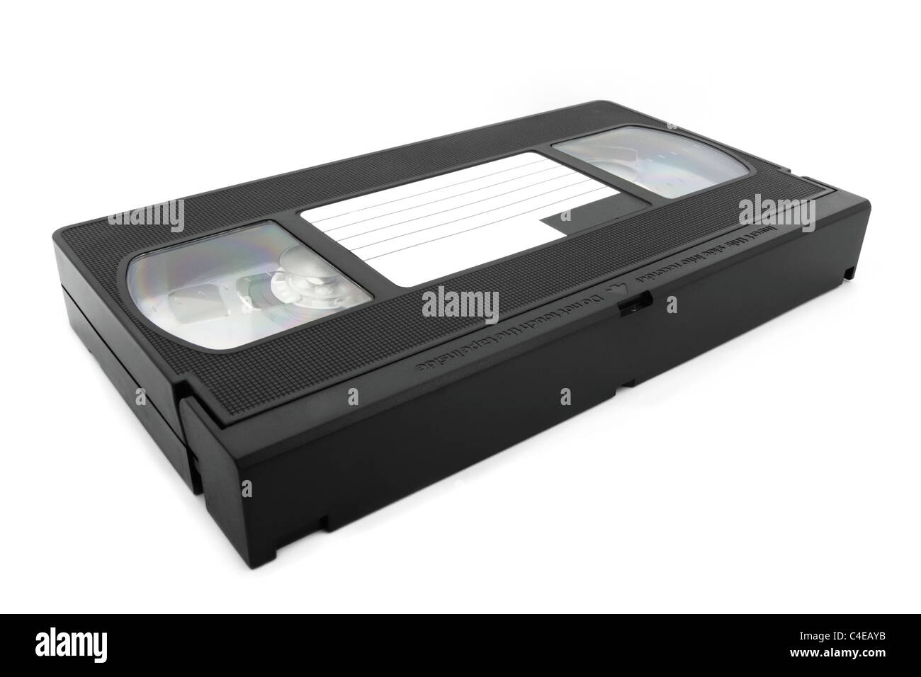 VHS-Kassette, die isoliert auf weiss Stockfoto