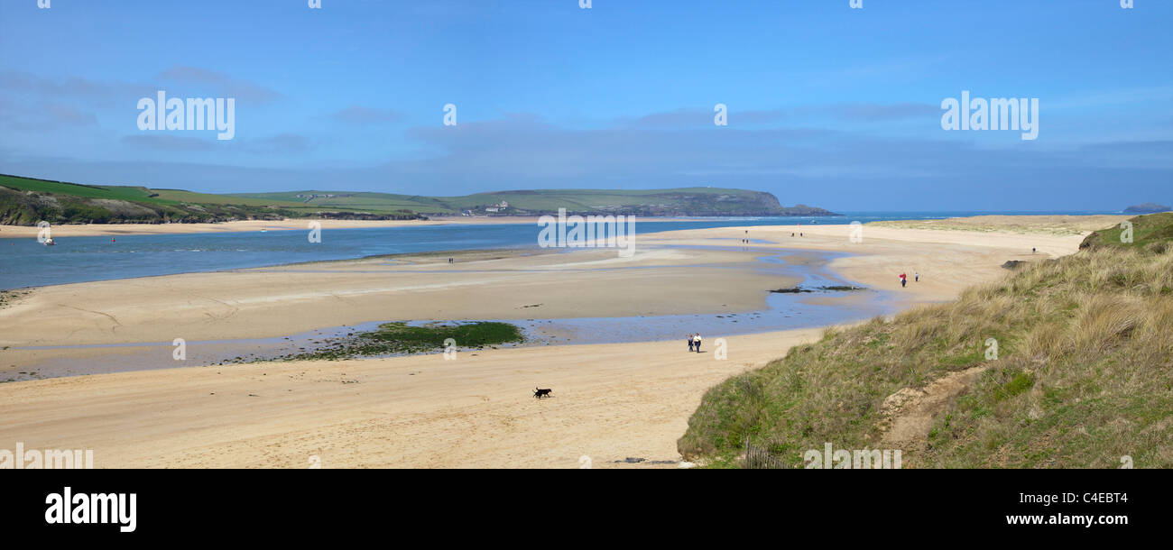 Panorama-Foto von der Mündung des Flusses Camel in der Nähe von Rock North Cornwall England UK GB British Isles Stockfoto
