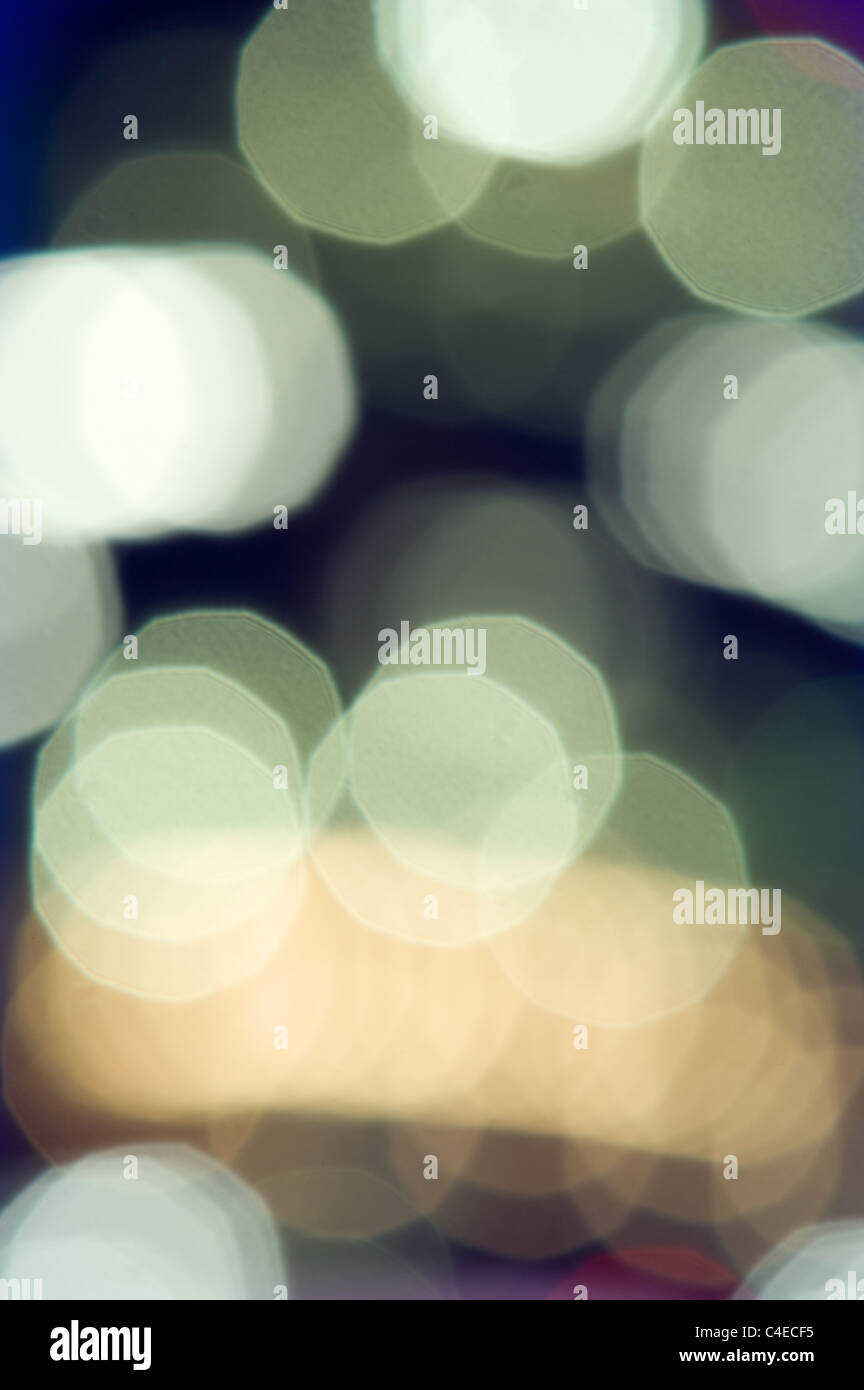 Zusammenfassung Hintergrund verschwommen Lichter in der Nacht Stockfoto