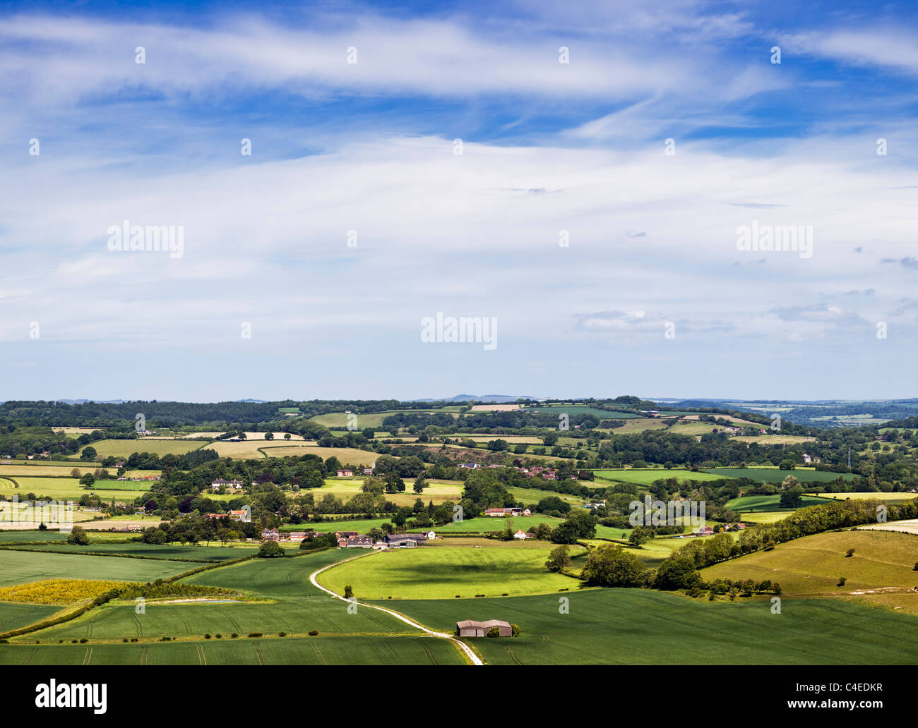Dorset Landschaft am Donhead hohl, Dorset, England UK Stockfoto