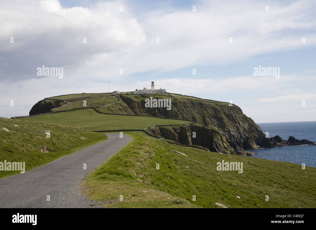 Shetland-Inseln Schottland erbaut 1821 von Robert Stevenson Sumburgh Head Leuchtturm ist das älteste in Shetland Stockfoto