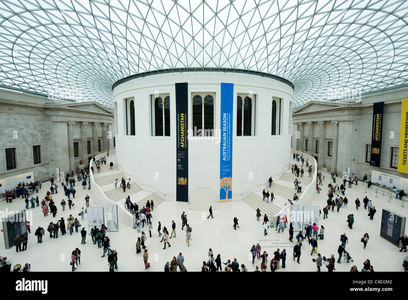 Der Great Court des British Museum befindet sich in der Great Russell Street, London. Stockfoto