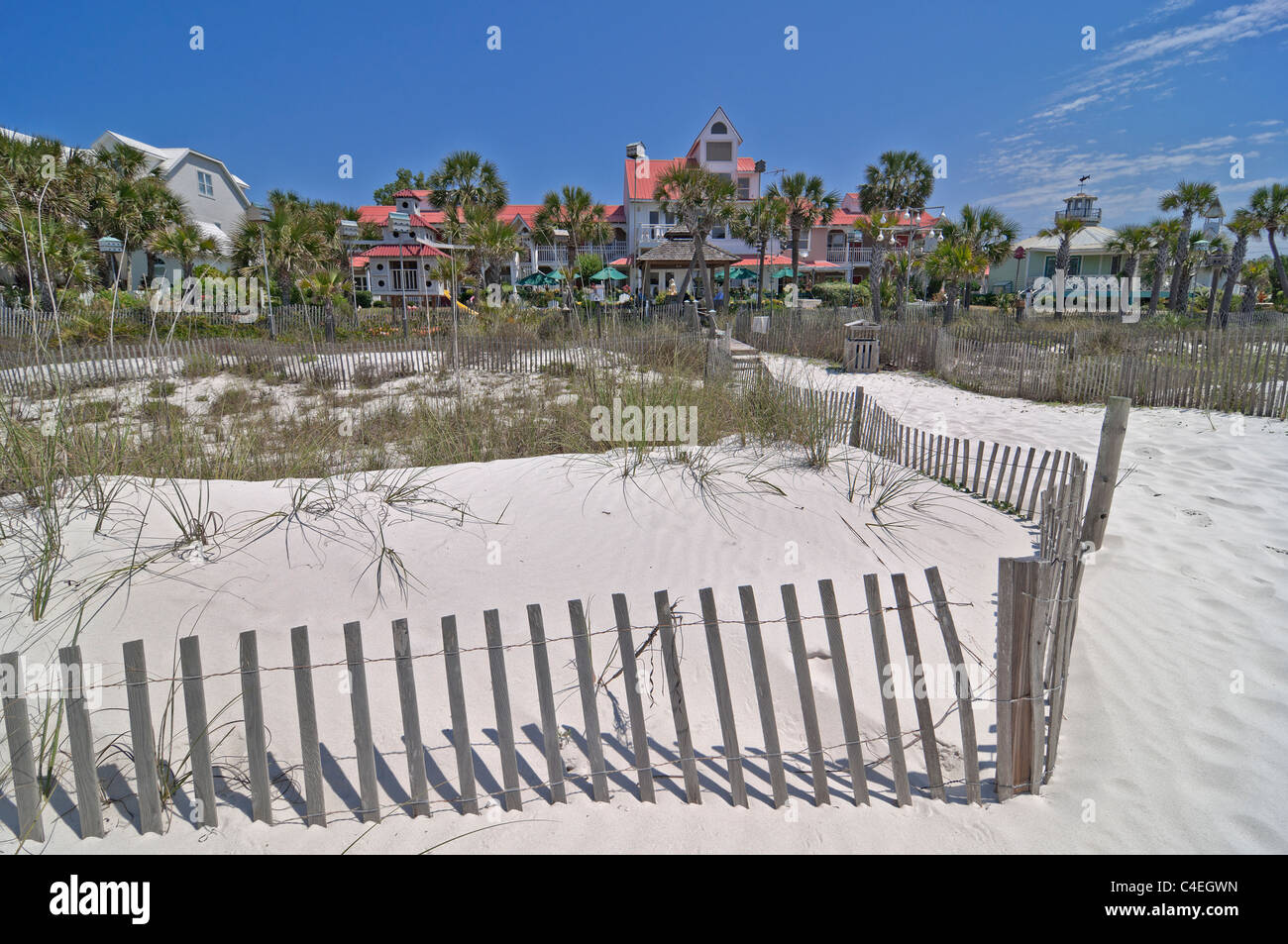 Das Driftwood Inn Bed And Breakfast in Mexiko Strand an Floridas Golfküste. Stockfoto