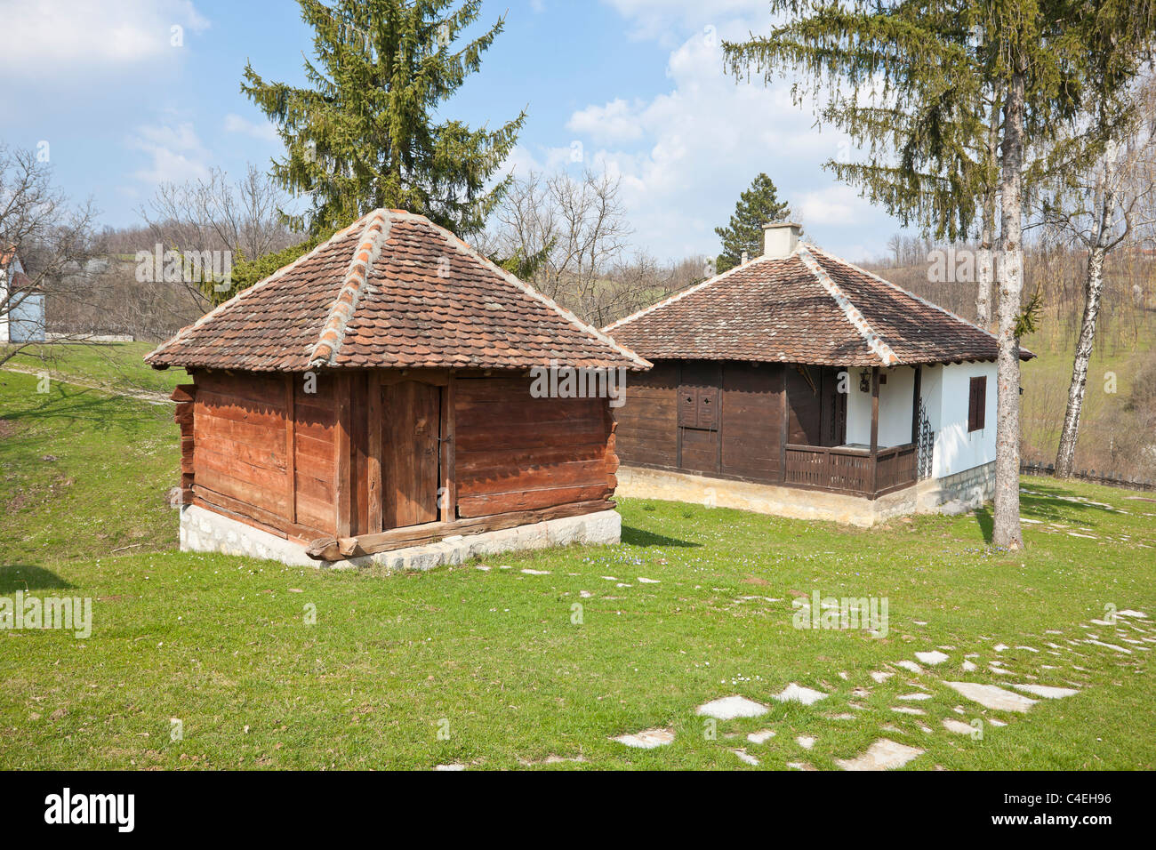 Lelic Dorf in der Nähe von Valjevo, ländliche Architektur, Serbien Stockfoto