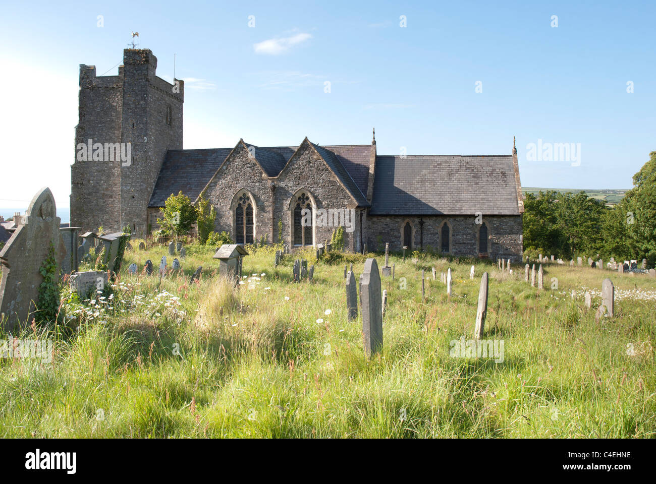 St. Marien Kirche, Newport, Pembrokeshire, Wales, UK Stockfoto