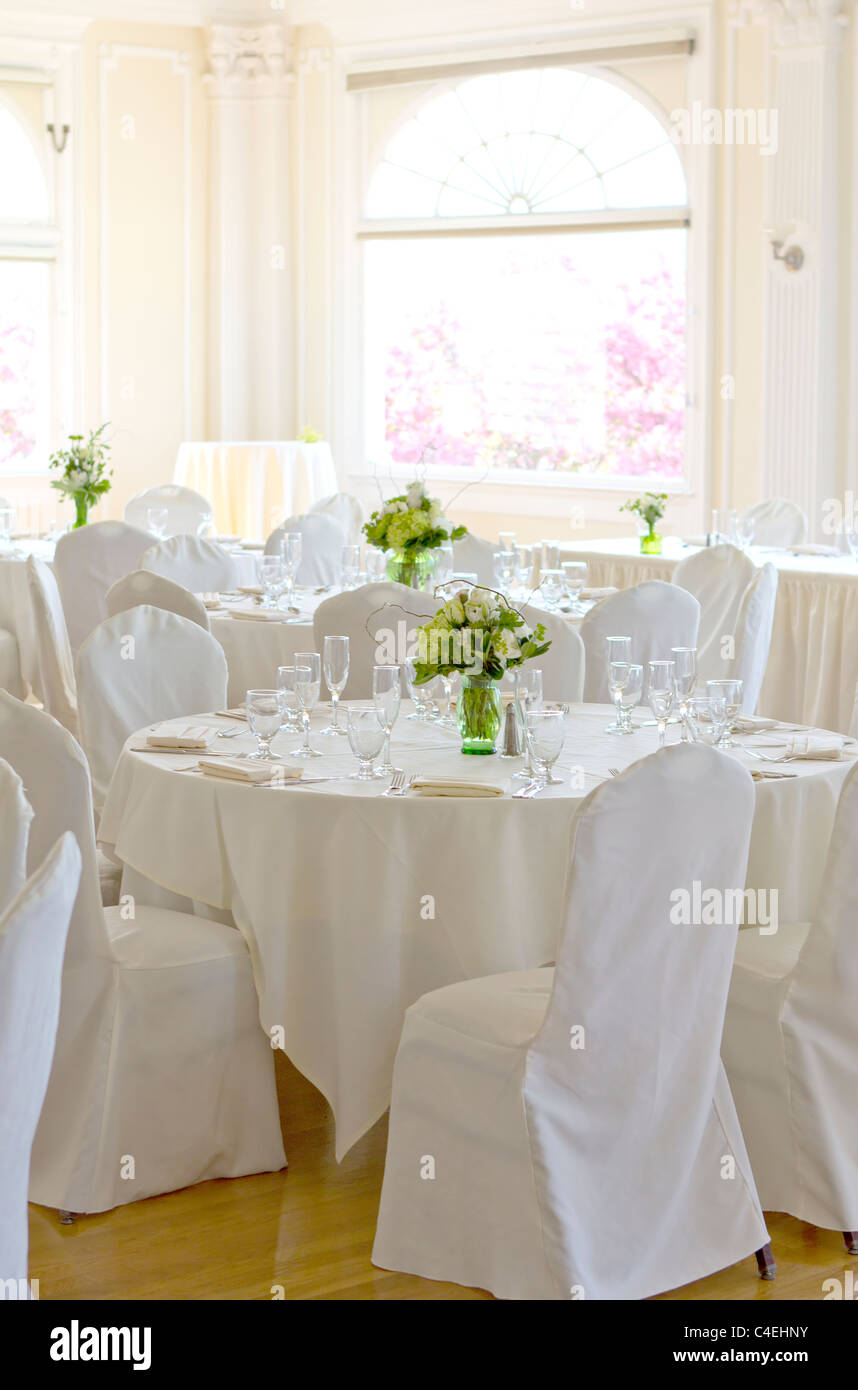 Ein elegantes Dinner-Einstellung im Stanley Hotel in Estes Park, Colorado Stockfoto