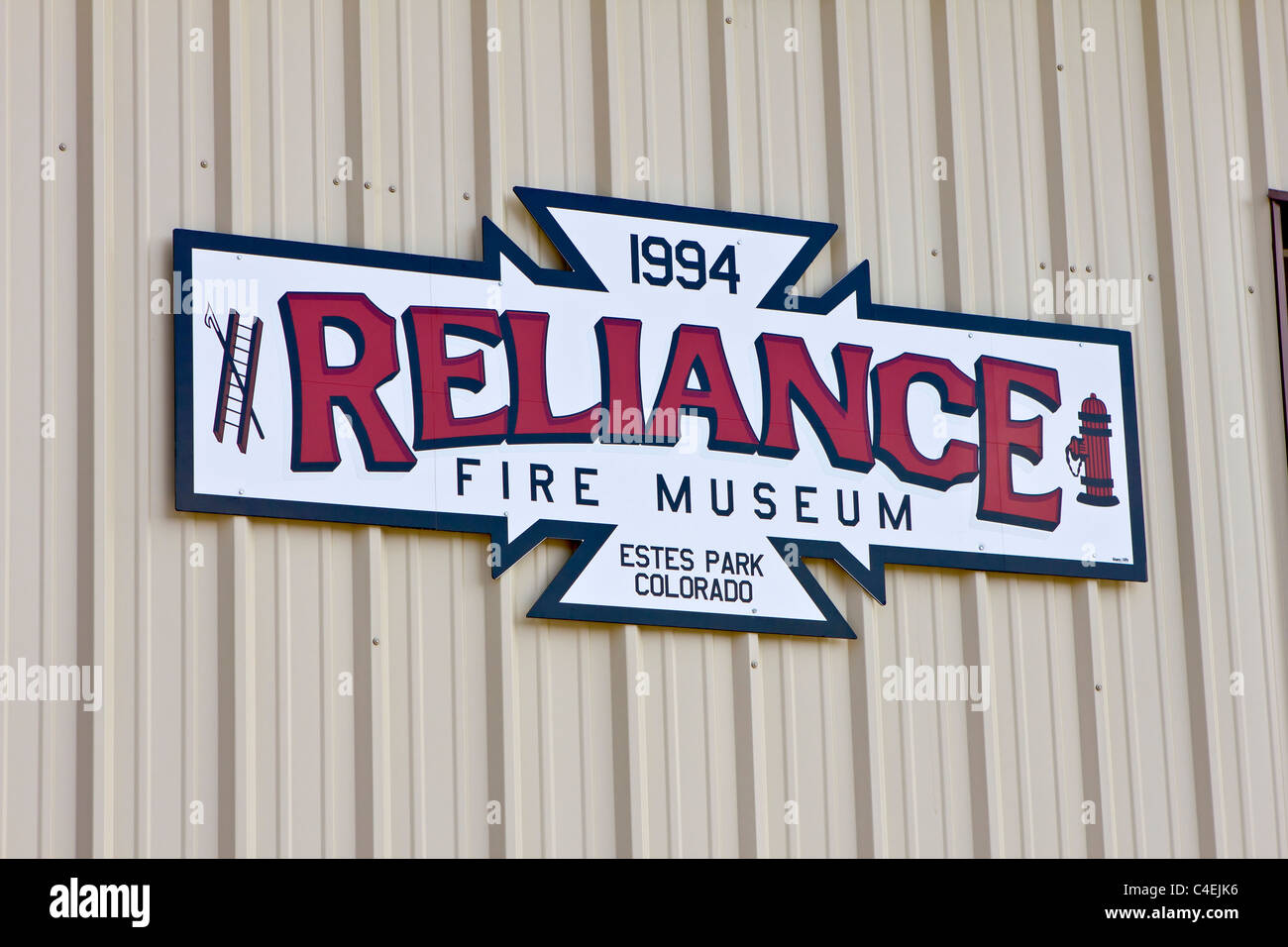 Estes Park, Colorado - Reliance Fire Museum widmet sich der Erhaltung, Restaurierung und Betrieb des Feuer-Apparats. Stockfoto