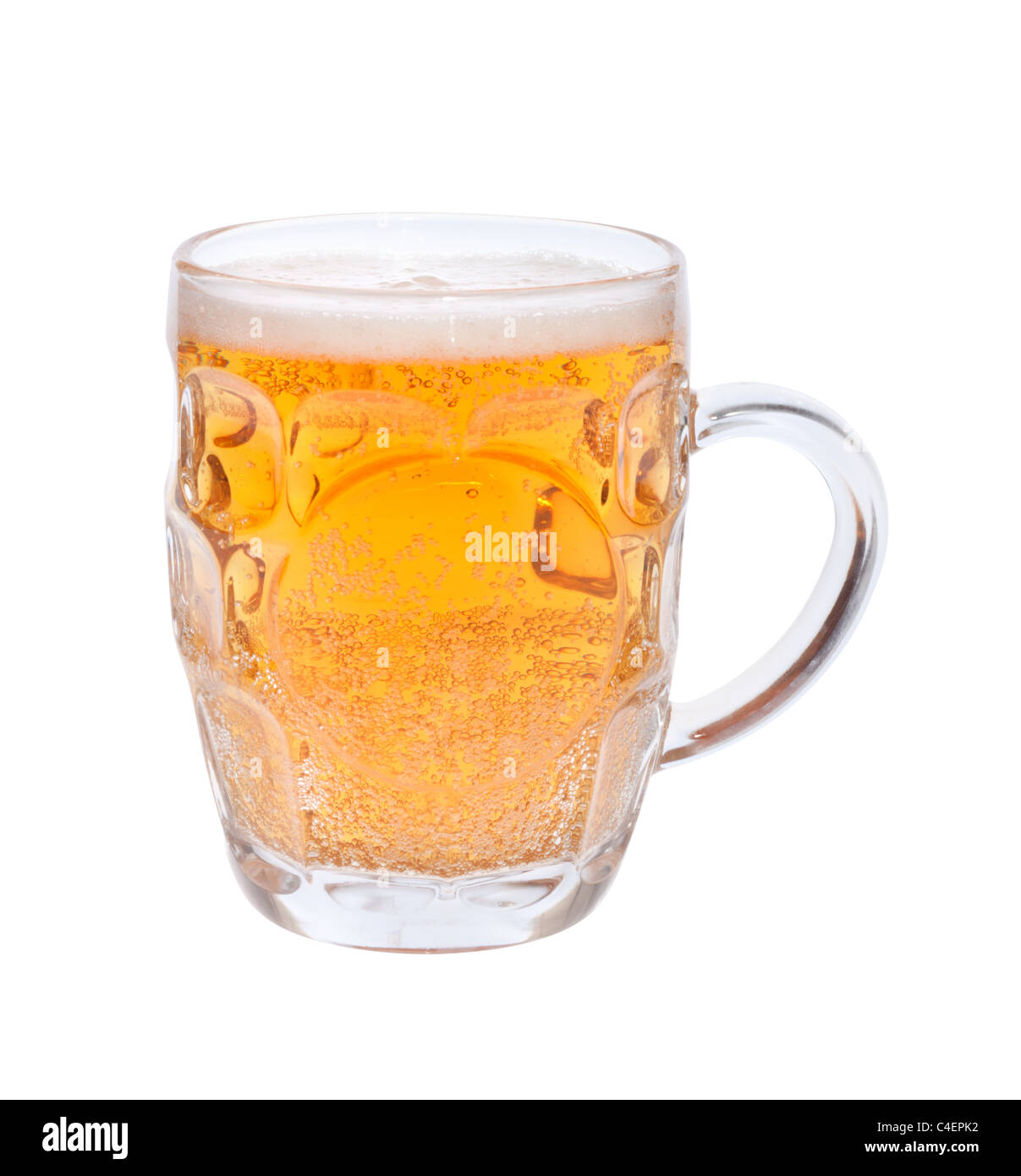 Pint Bier, auf dem weißen Hintergrund isoliert Stockfoto