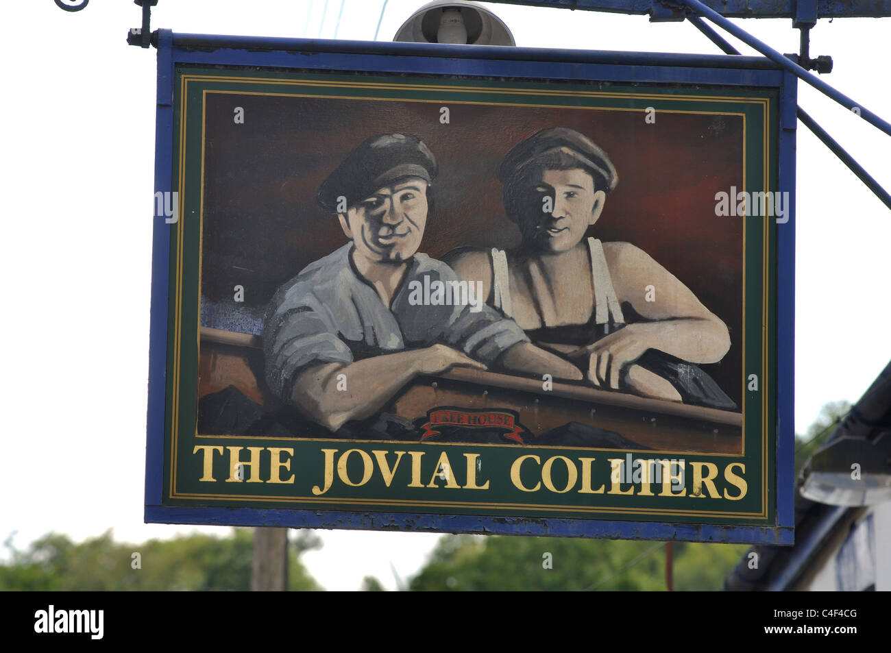 Jovial Colliers Pub Schild, obere Lydbrook, Gloucestershire, England, UK Stockfoto