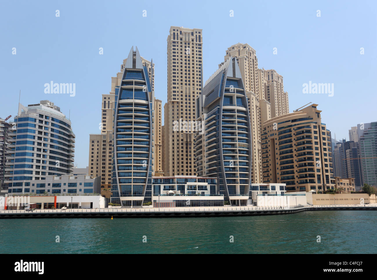 Neubauten in Dubai Marina, Vereinigte Arabische Emirate Stockfoto