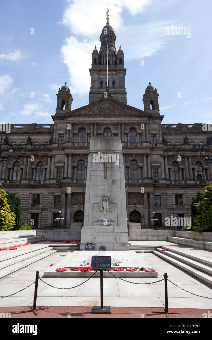 George Square und Glasgow City Chambers, Schottland. Foto: Jeff Gilbert Stockfoto